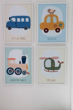 Cuadros Infantiles Con Diseño De Vehículos En Relieve