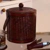 Cubitera Con Diseño Entramado De Cuero Grande