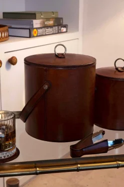 Cubitera De Cuero Grande Con Tapa