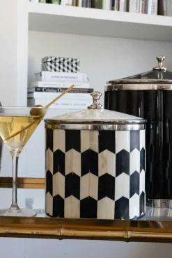 Cubitera De Hueso Con Diseño De Flechas Blancas Y Negras