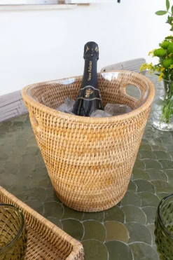 Cubitera De Ratán Con Asas