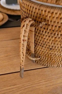 Cubitera De Ratán Con Tapa Y Pinza