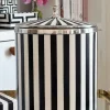 Cubitera De Resina Con Diseño De Rayas Blancas Y Negras Grande