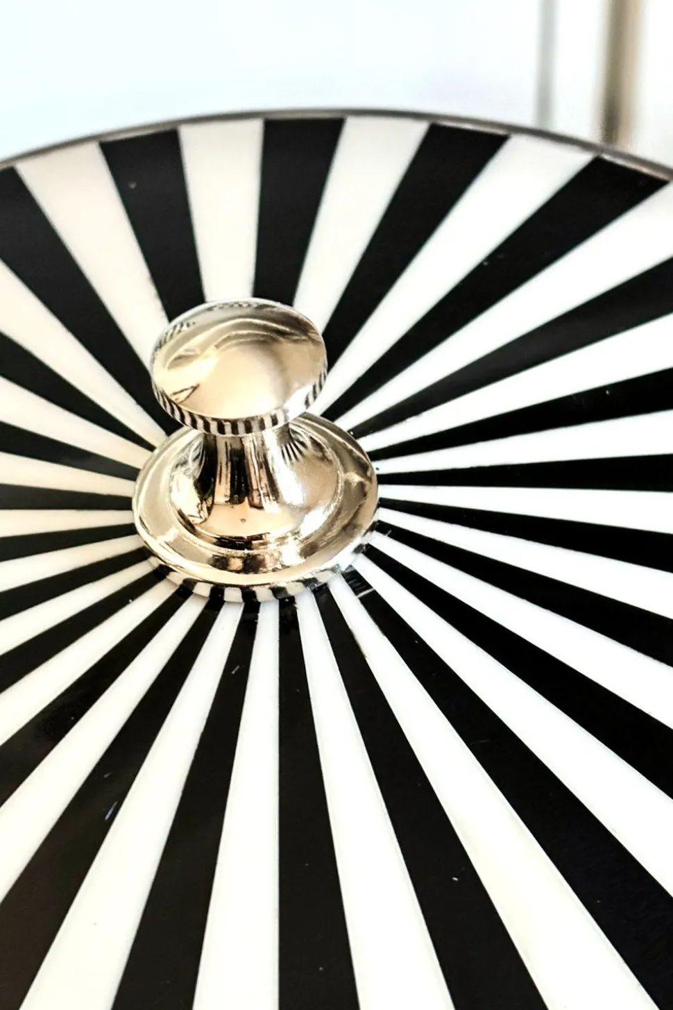 Cubitera De Resina Con Diseño De Rayas Blancas Y Negras Grande