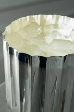 Cubitera Plisada De Plata Con Tapa CO