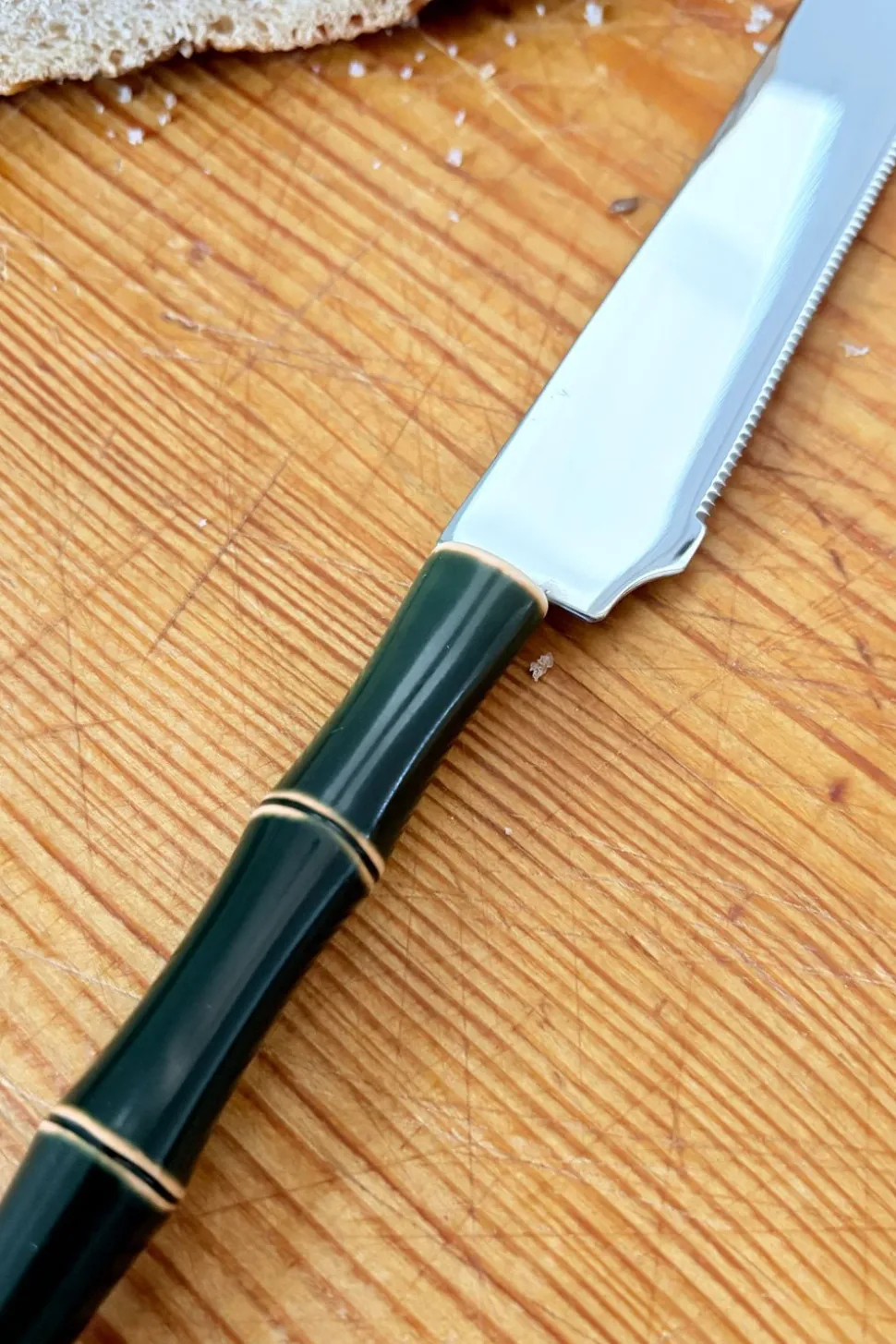 Cuchillo De Pan Diseño Bambú Verde
