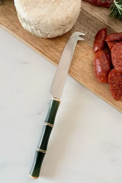 Cuchillo Especial Quesos Diseño Bambú Verde