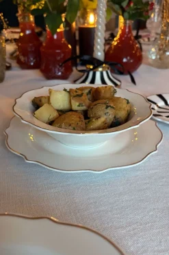 Cuenco Blanco Con Filo Dorado