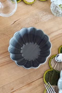 Cuenco De Cerámica Flor Gris