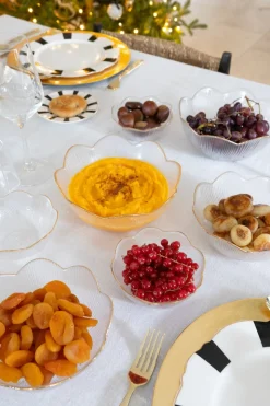 Cuenco De Cristal Con Borde Dorado Pequeño