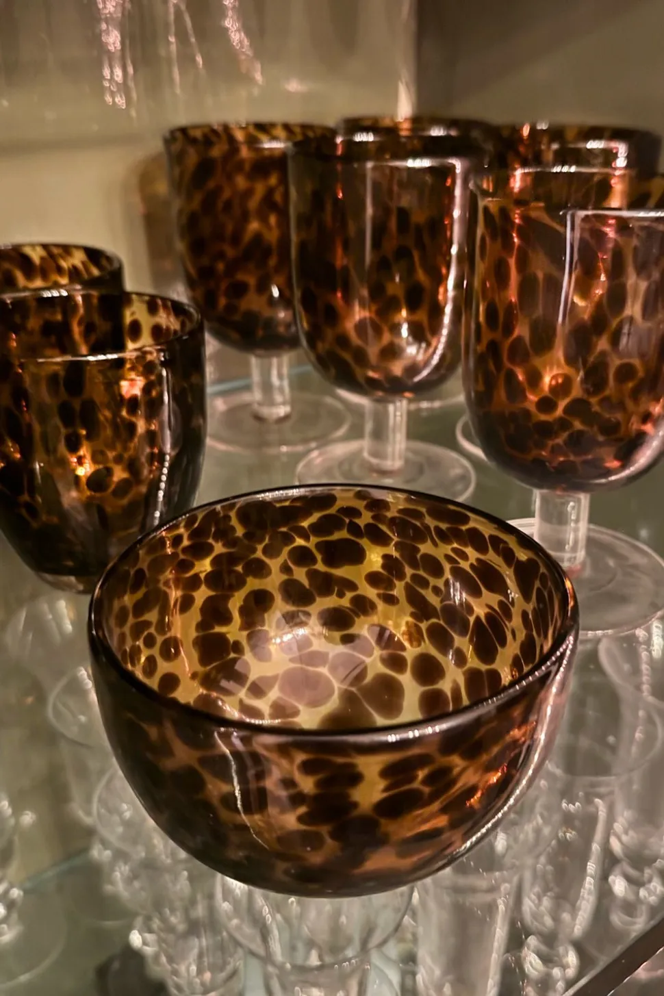 Cuenco De Cristal Con Diseño Moteado Ámbar