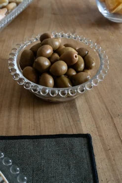 Cuenco De Cristal Con Diseño De Bolitas Pequeño