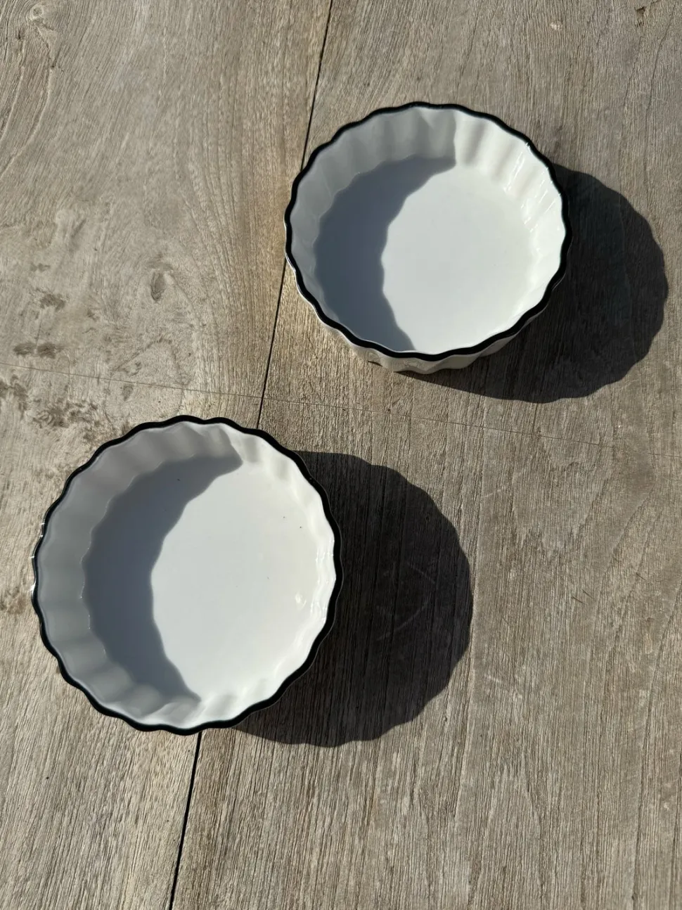 Cuenco De Porcelana Blanco Con Filo Negro