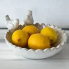 Cuenco Decorativo Blanco Flor Con Pájaros