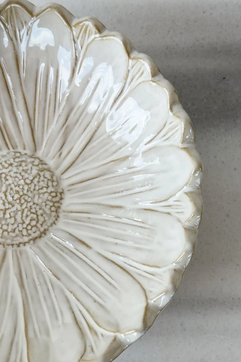 Cuenco Decorativo Blanco Flor Con Pájaros