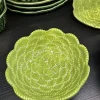 Cuenco Flor Verde En Relieve