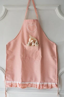 Delantal De Niños Con Diseño De Conejos & Puntos Rosas