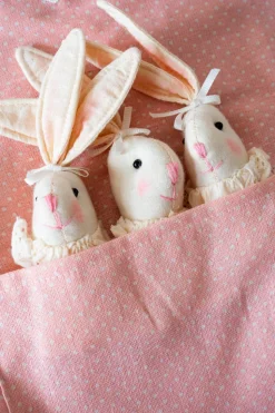 Delantal De Niños Con Diseño De Conejos & Puntos Rosas