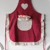 Delantal De Niños Mini Con Diseño De Osos & Cuadros Rojos