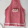 Delantal De Niños Mini Con Diseño De Gallinas & Cuadros Rojos