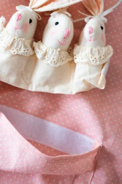 Delantal De Niños Mini Con Diseño De Conejos & Puntos Rosa