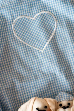 Delantal De Niños Mini Con Diseño De Perritos & Cuadros Azules