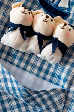 Delantales De Niños Con Diseño De Ositos & Cuadros Azules