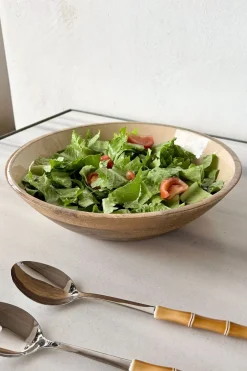 Ensaladera Grande De Madera Crema