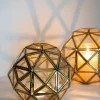 Esfera Decorativa De Cristal Con Detalles Dorados Pequeña