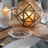 Esfera Decorativa De Cristal Con Detalles Dorados Mediana