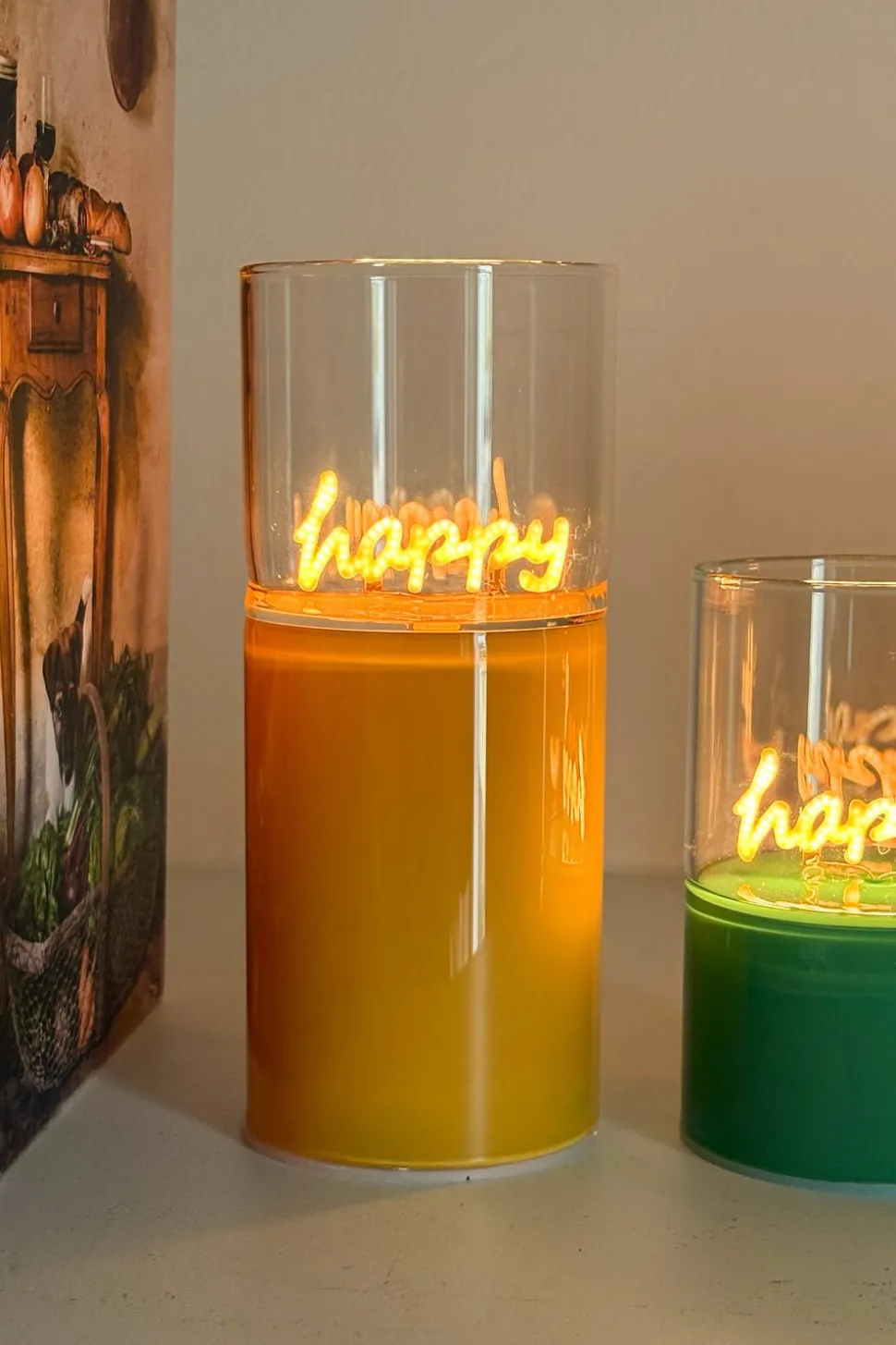 Figura Decorativa De Neón Amarilla "Happy"