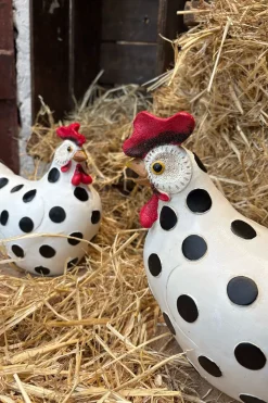 Figura Decorativa Gallina Lunares