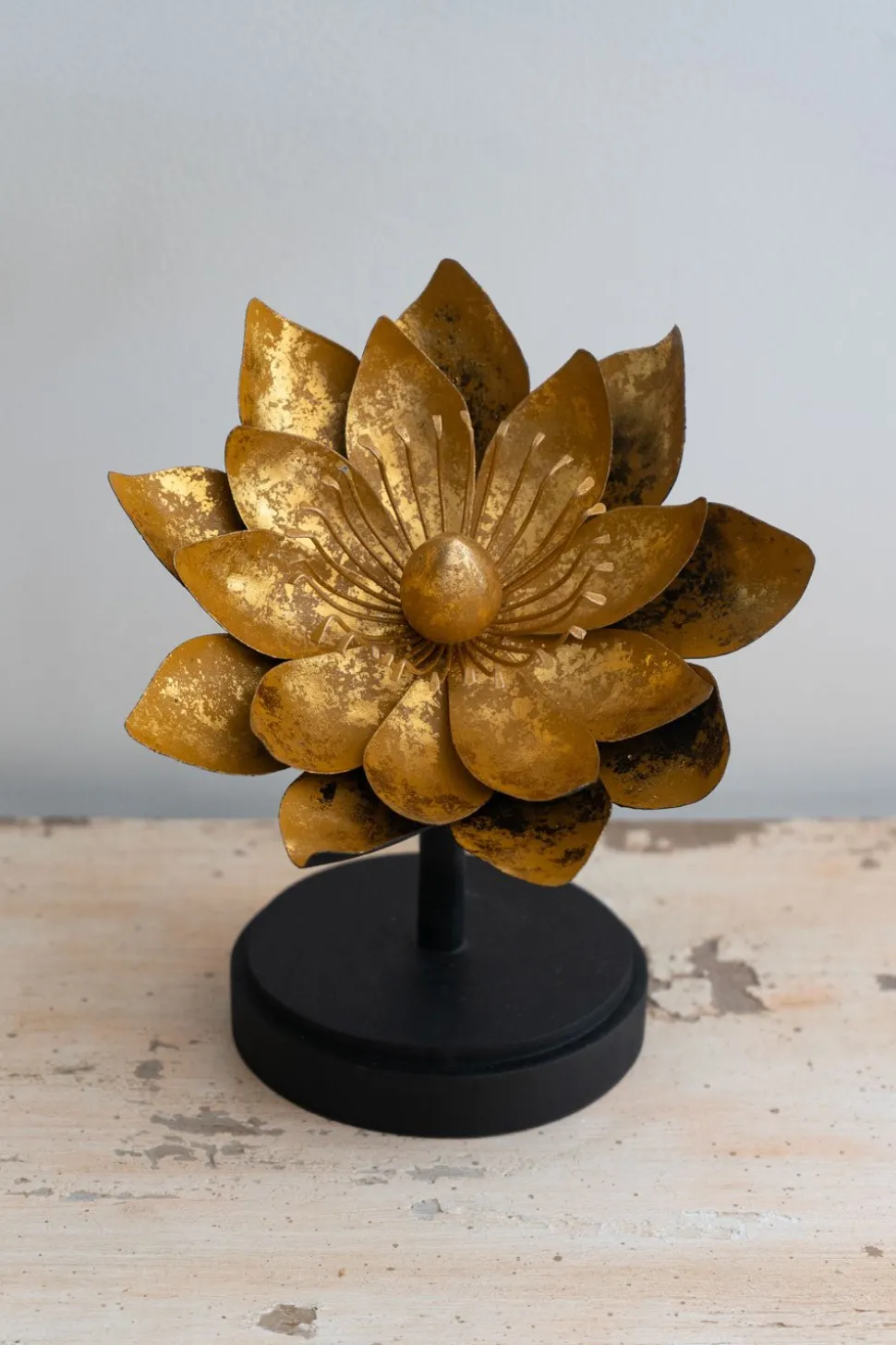 Flor Decorativa Diseño Lirio Dorada