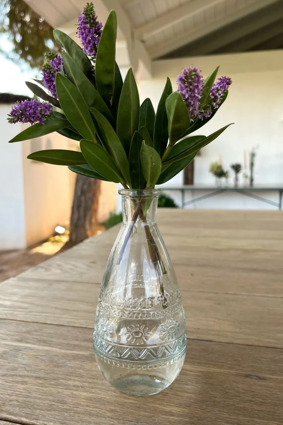 Florero De Cristal Con Diseño Roma Transparente