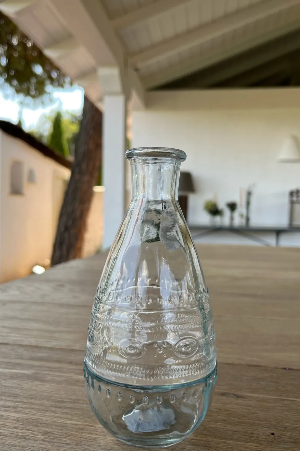 Florero De Cristal Con Diseño Roma Transparente