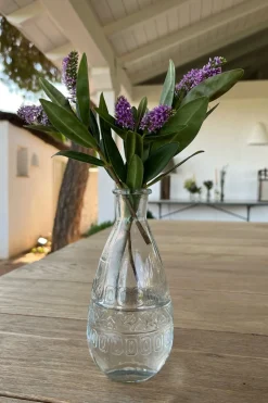 Florero De Cristal Con Diseño Roma Transparente