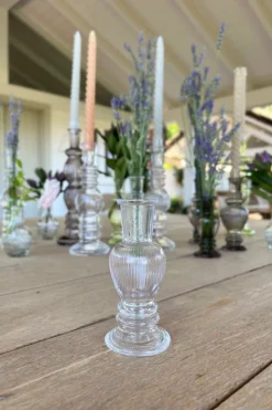 Florero De Cristal Con Diseño Venecia Transparente Pequeño