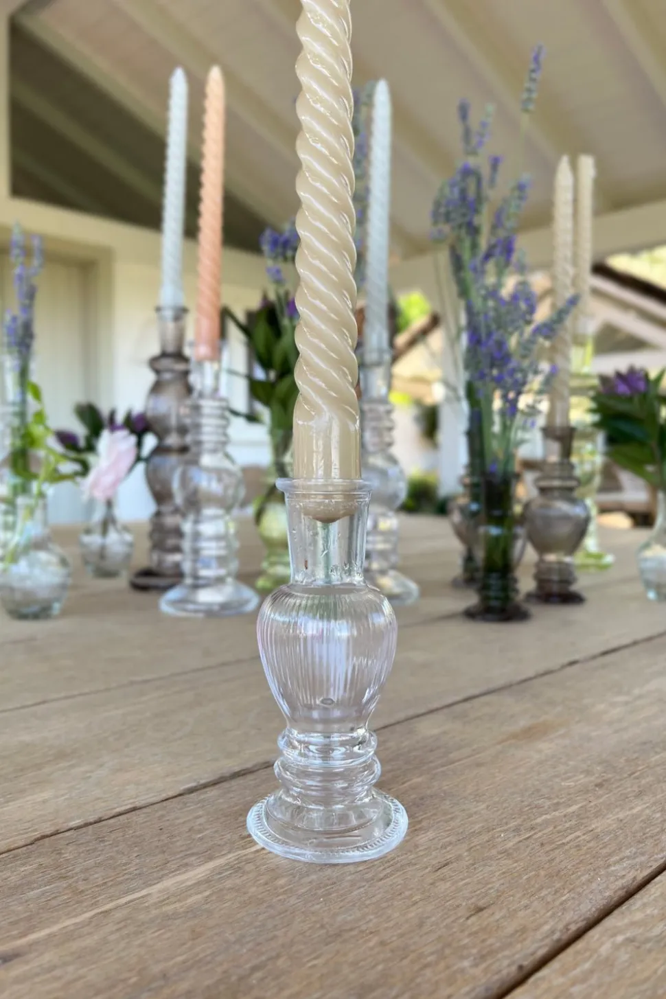 Florero De Cristal Con Diseño Venecia Transparente Pequeño