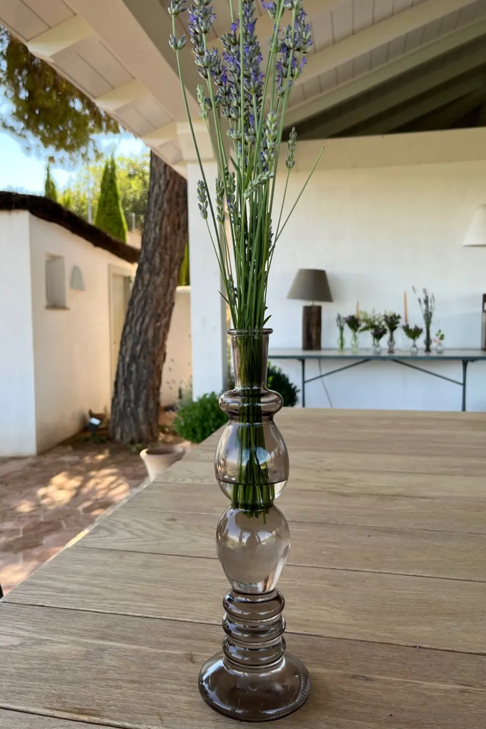 Florero De Cristal Con Diseño Florencia Gris Grande