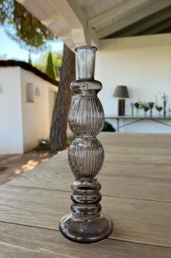 Florero De Cristal Con Diseño Florencia Gris Grande