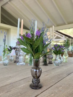 Florero De Cristal Con Diseño Venecia Gris Pequeño