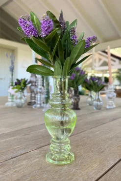 Florero De Cristal Con Diseño Venecia Verde Claro Grande