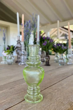 Florero De Cristal Con Diseño Venecia Verde Claro Grande