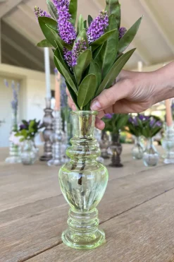 Florero De Cristal Con Diseño Venecia Verde Claro Grande