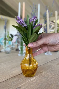 Florero De Cristal Con Diseño Milán Ocre