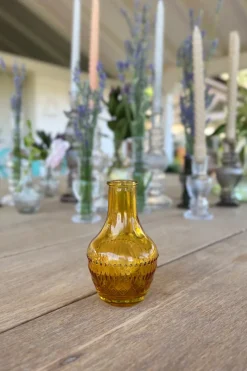 Florero De Cristal Con Diseño Milán Ocre