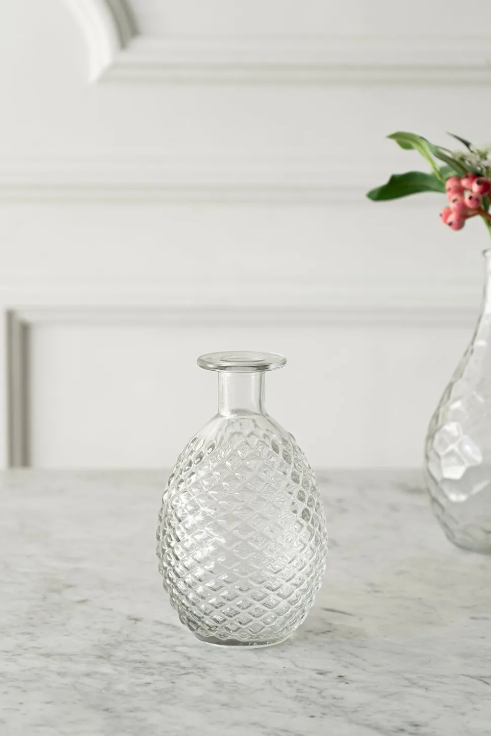 Florero De Cristal En Relieve Transparente