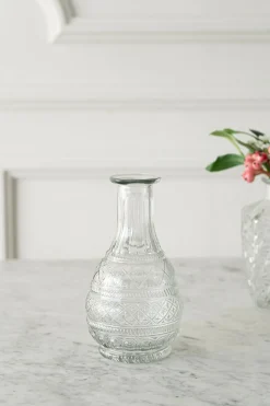 Florero De Cristal En Relieve Transparente