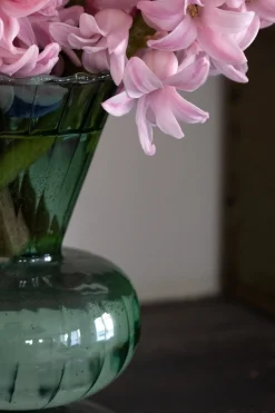 Florero De Cristal Verde Modelo Esmeralda