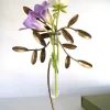 Florero De Metal Dorado Con Diseño De Planta Mediano